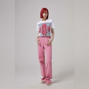 🆕 Christopher Esber Deconstruct Straight Leg Denim Jeans Hillier Pink AU 6 US 0